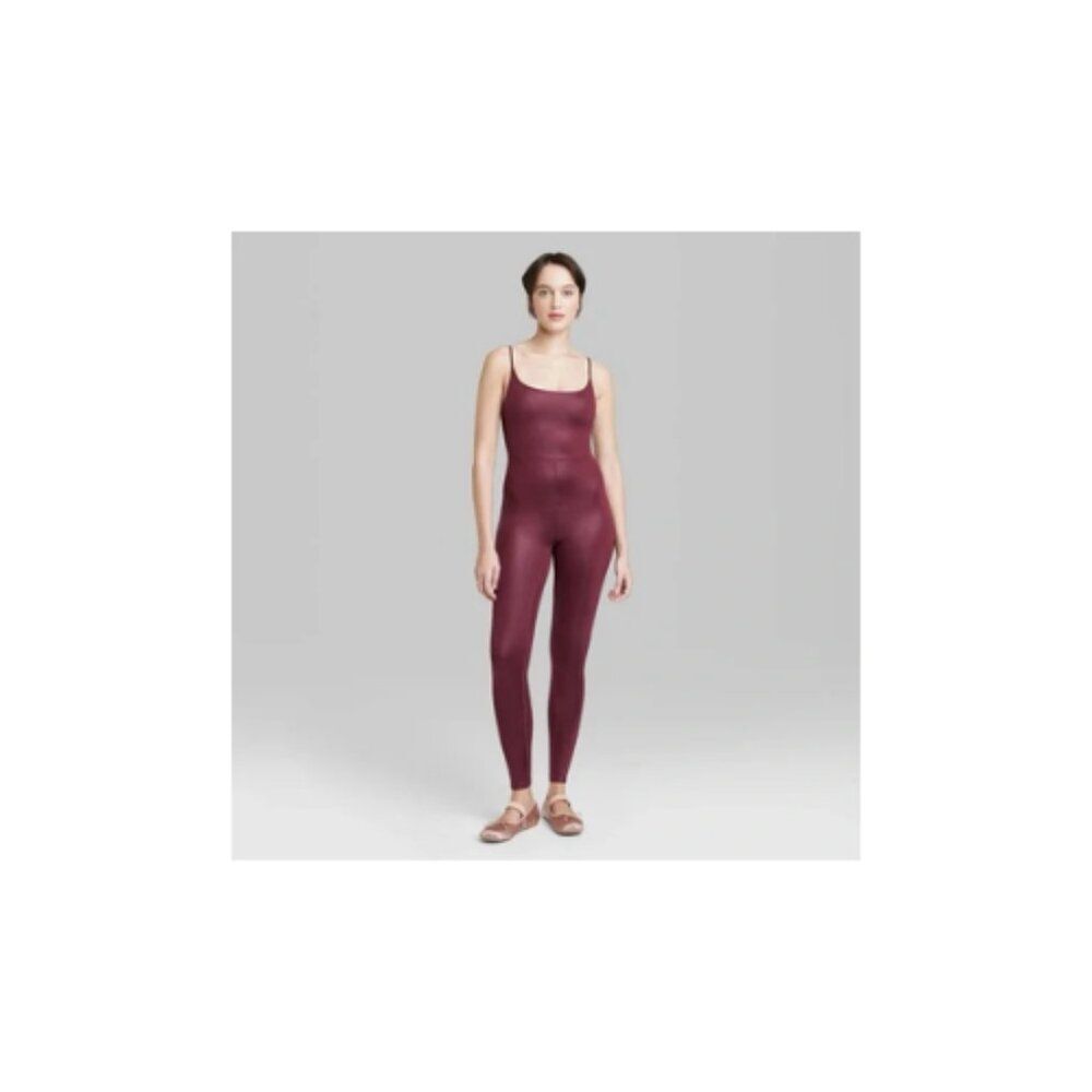 Wild Fable Sleeveless Liquid Women's Bodysuit Burgundy NWT XL